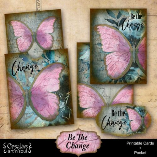 Be The Change Printable Journal Cards and Pocket