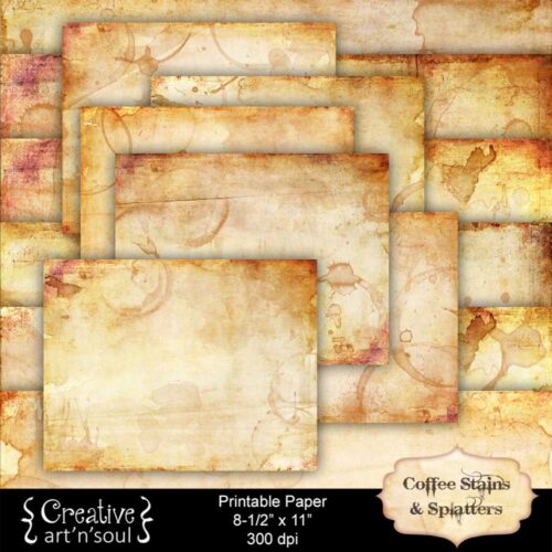 Coffee Stains Printable Paper
