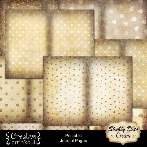 Shabby Dots Cream Printable Journal Pages