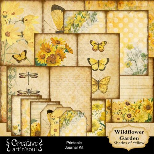 Wildflower Garden Printable Junk Journal: Shades of Yellow