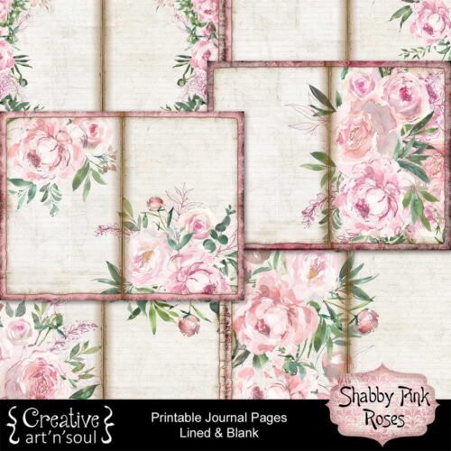 Shabby Pink Roses Printable Journal Pages