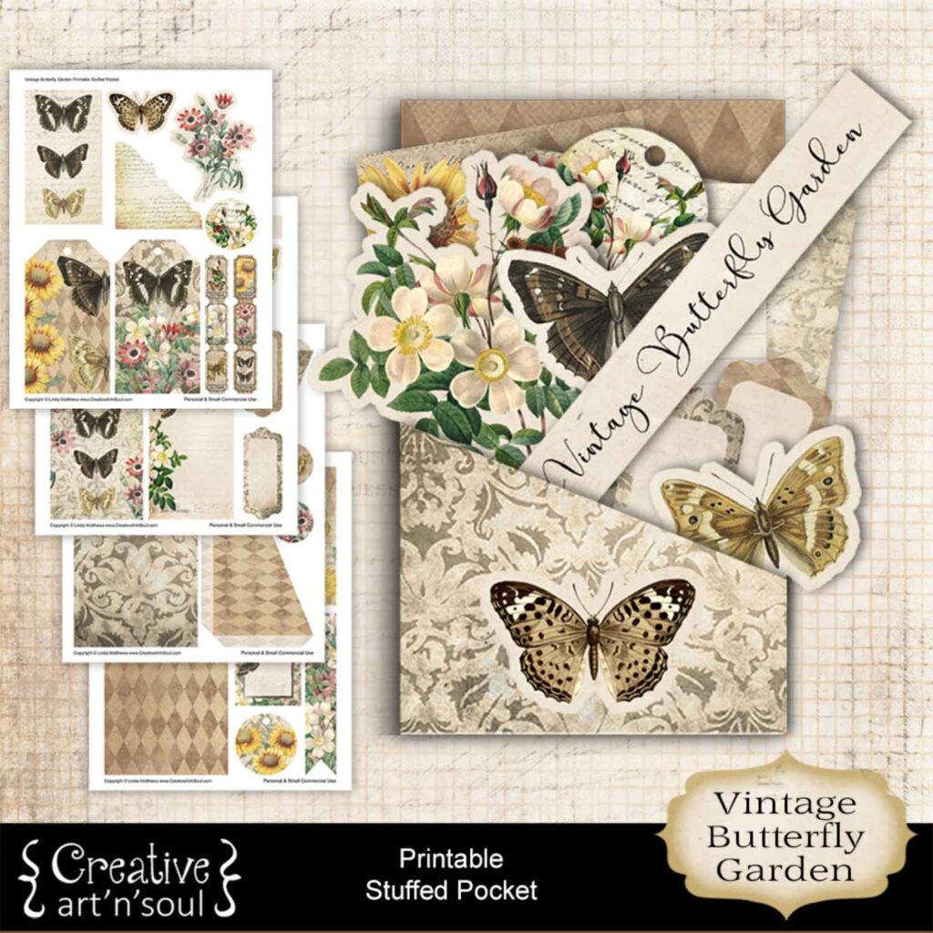 Printable Junk Journal Ephemera, Printable Butterfly Clipart, Vintage ...