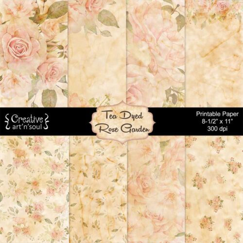 Tea Dyed Printable Paper Pack
