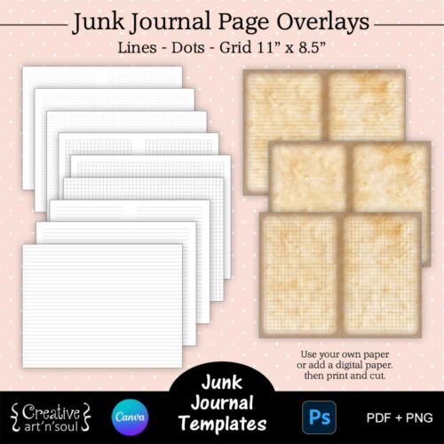 Junk Journal Templates, Pocket Cards and Tags
