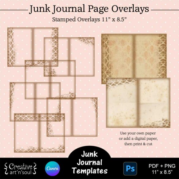 Printable Junk Journal Templates and Overlays - Creative ArtnSoul