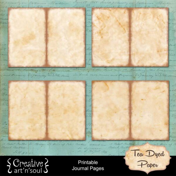 Tea Dyed Paper Printable Journal Pages