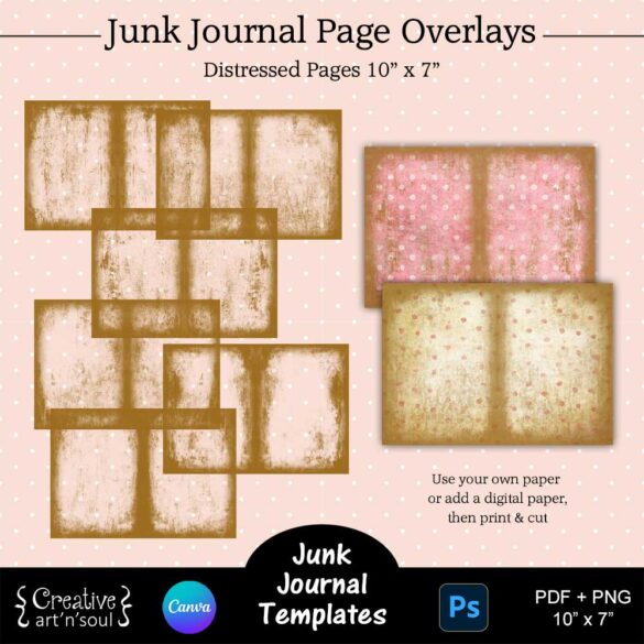 Printable Junk Journal Templates and Overlays - Creative ArtnSoul