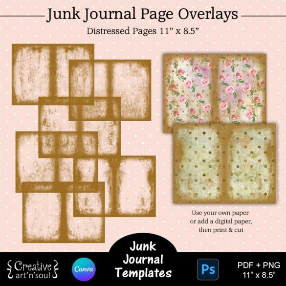 Printable Junk Journal Templates and Overlays - Creative ArtnSoul