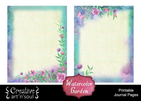 Watercolor Garden Printable Journal Pages