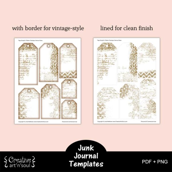 Junk Journal Tag Overlays