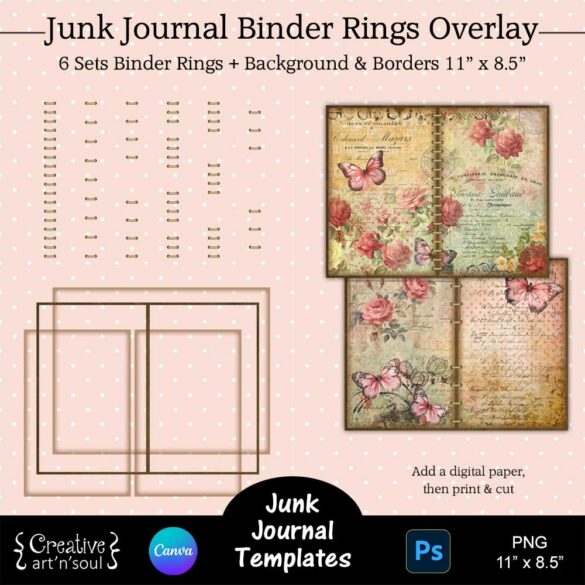 Printable Junk Journal Templates and Overlays - Creative ArtnSoul