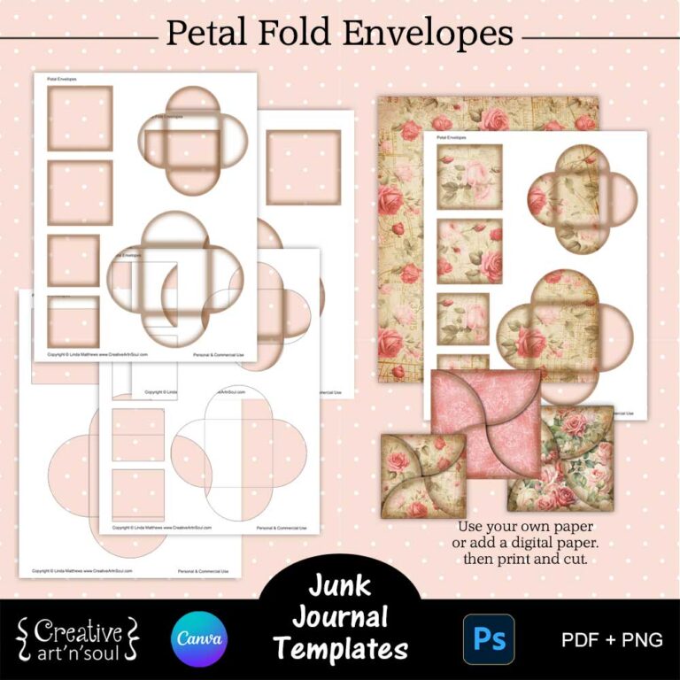 Printable Junk Journal Templates, Petal Fold Envelopes and Cards ...