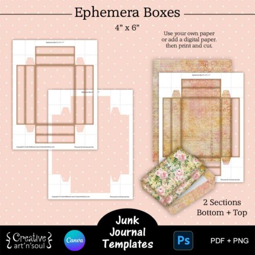 Printable Junk Journal Box Templates