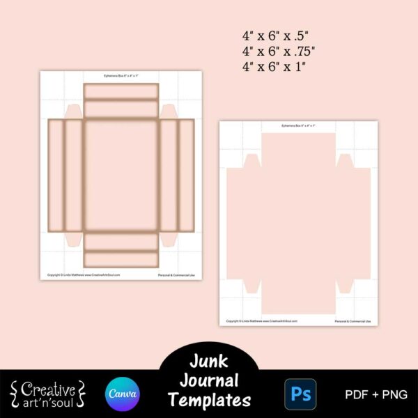 Printable Junk Journal Box Templates