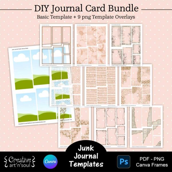 Printable Junk Journal Card Template Bundle