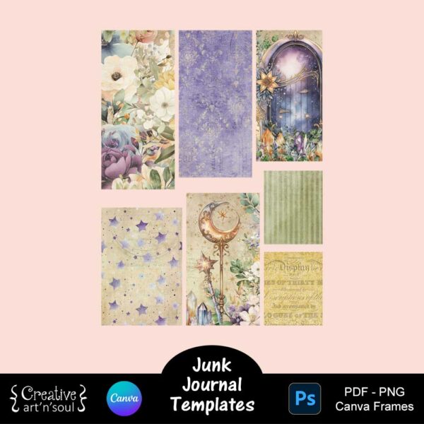 Printable Junk Journal Card Template Bundle