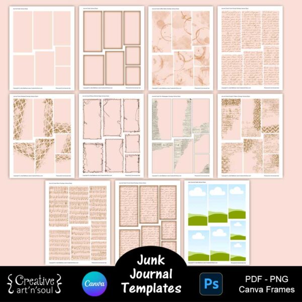 Printable Junk Journal Tag Template Bundle