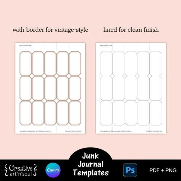 Printable Junk Journal Card Templates