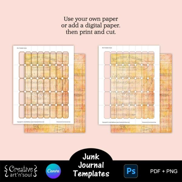 Printable Junk Journal Card Templates