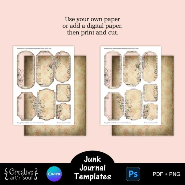 Printable Junk Journal Card Templates