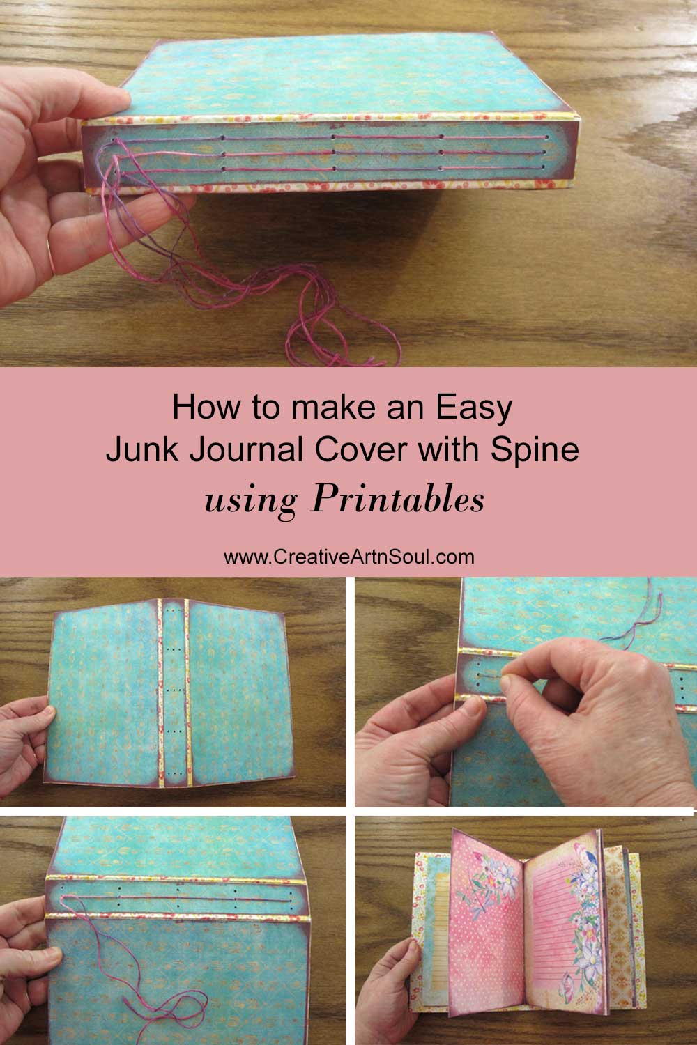 How To Make An Easy Junk Journal Cover With Spine Using Printables Creative ArtnSoul