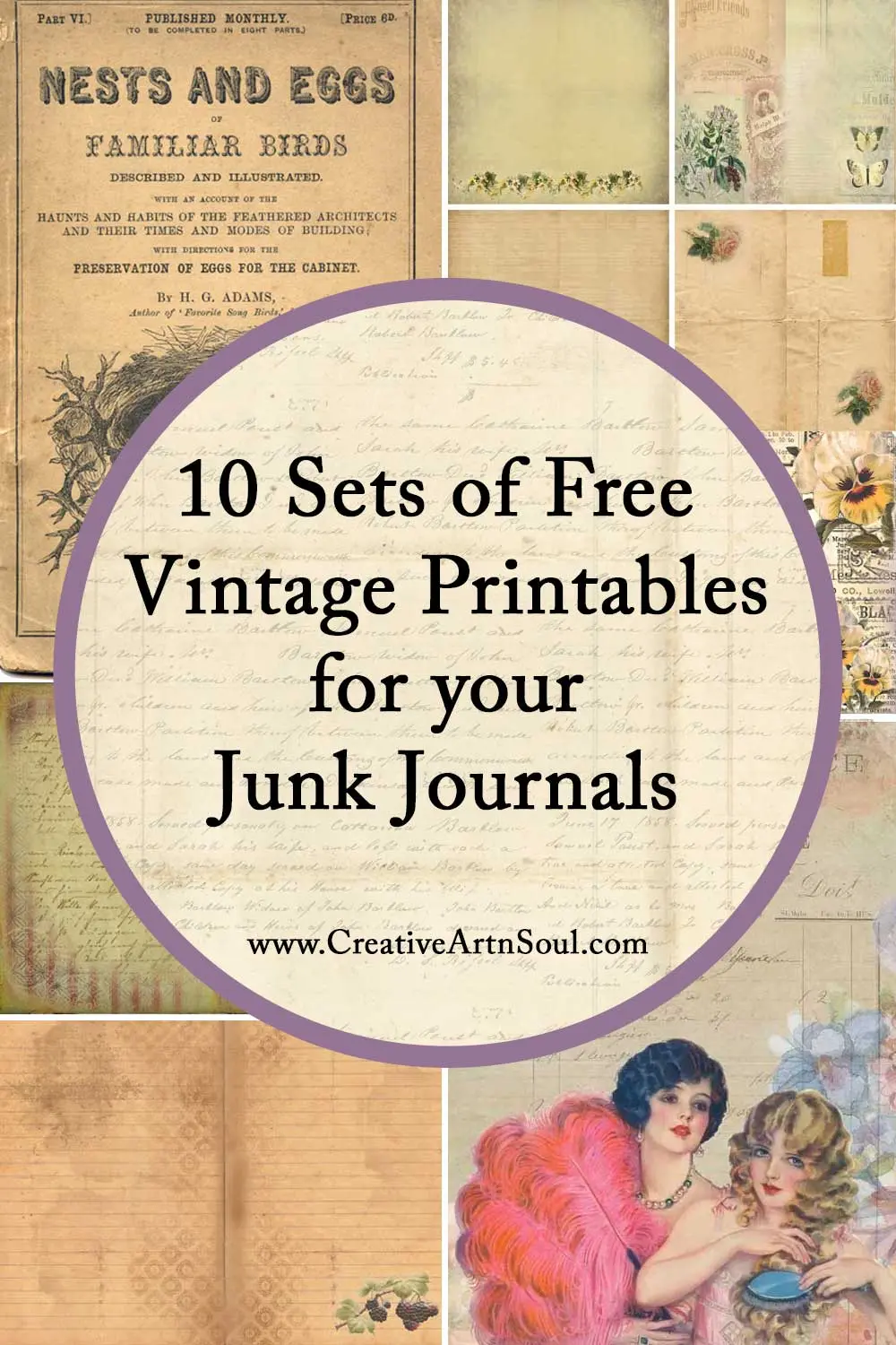 10 Sets of Free Vintage Printables for Your Junk Journals