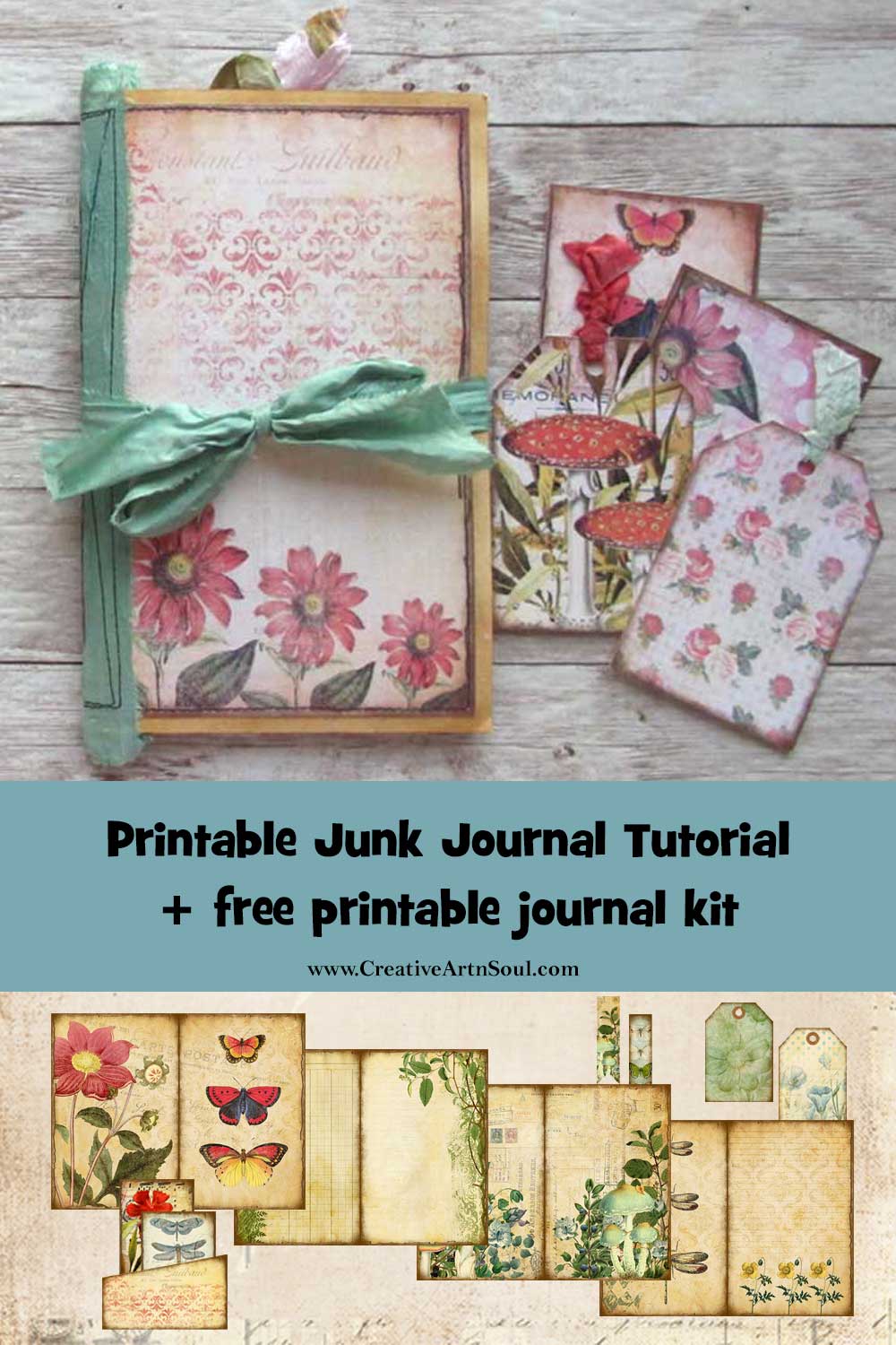 Easy Printable Junk Journal Tutorial + Free Printable Junk Journal