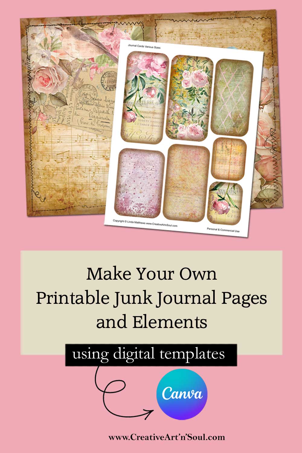 How to make Printable Junk Journal Pages with Stitched Edges