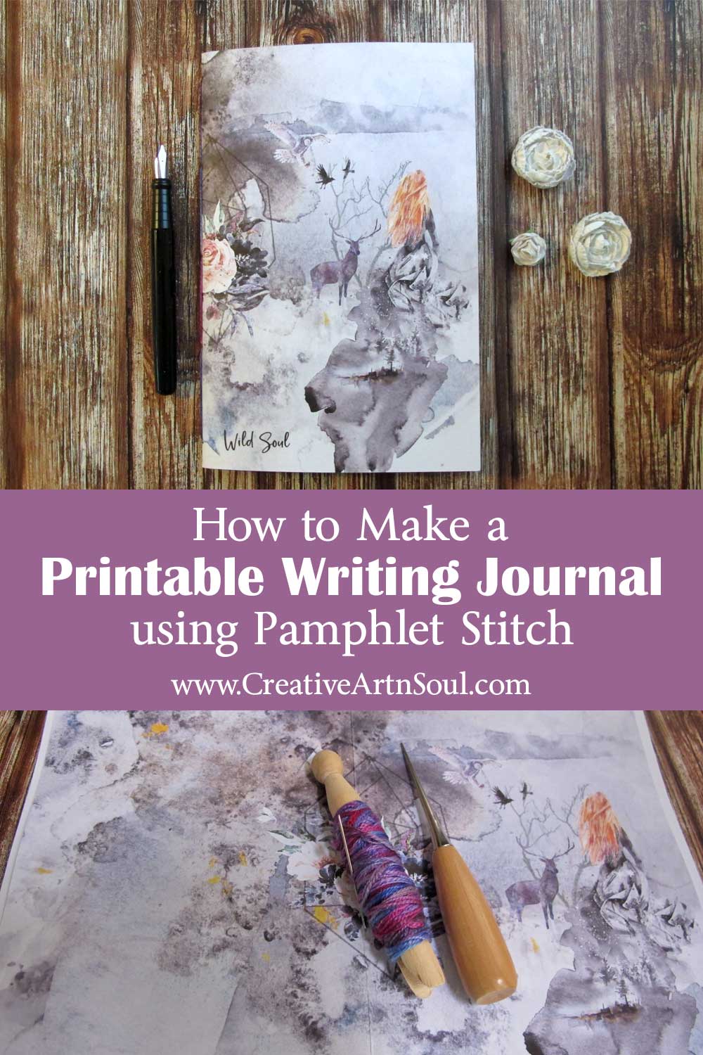 How to Make a Printable Writing Journal Using Pamphlet Stitch